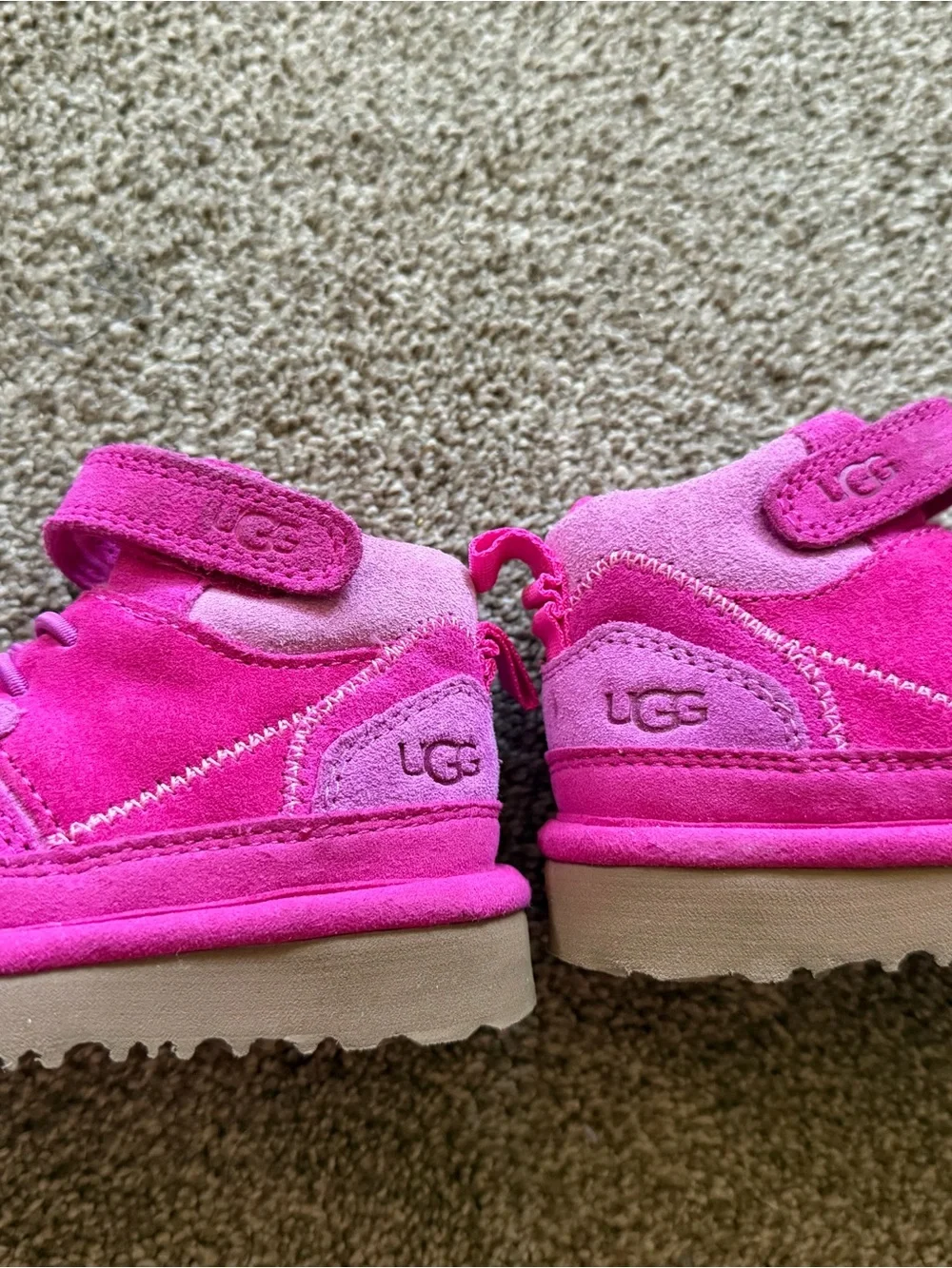 UGG Little Girl Hot Pink Suede Ankle Boots